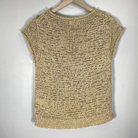 J. Crew Textured Sweater Tee women LARGE tan camel neutral NEW WITH TAGS - Picture 8 of 9